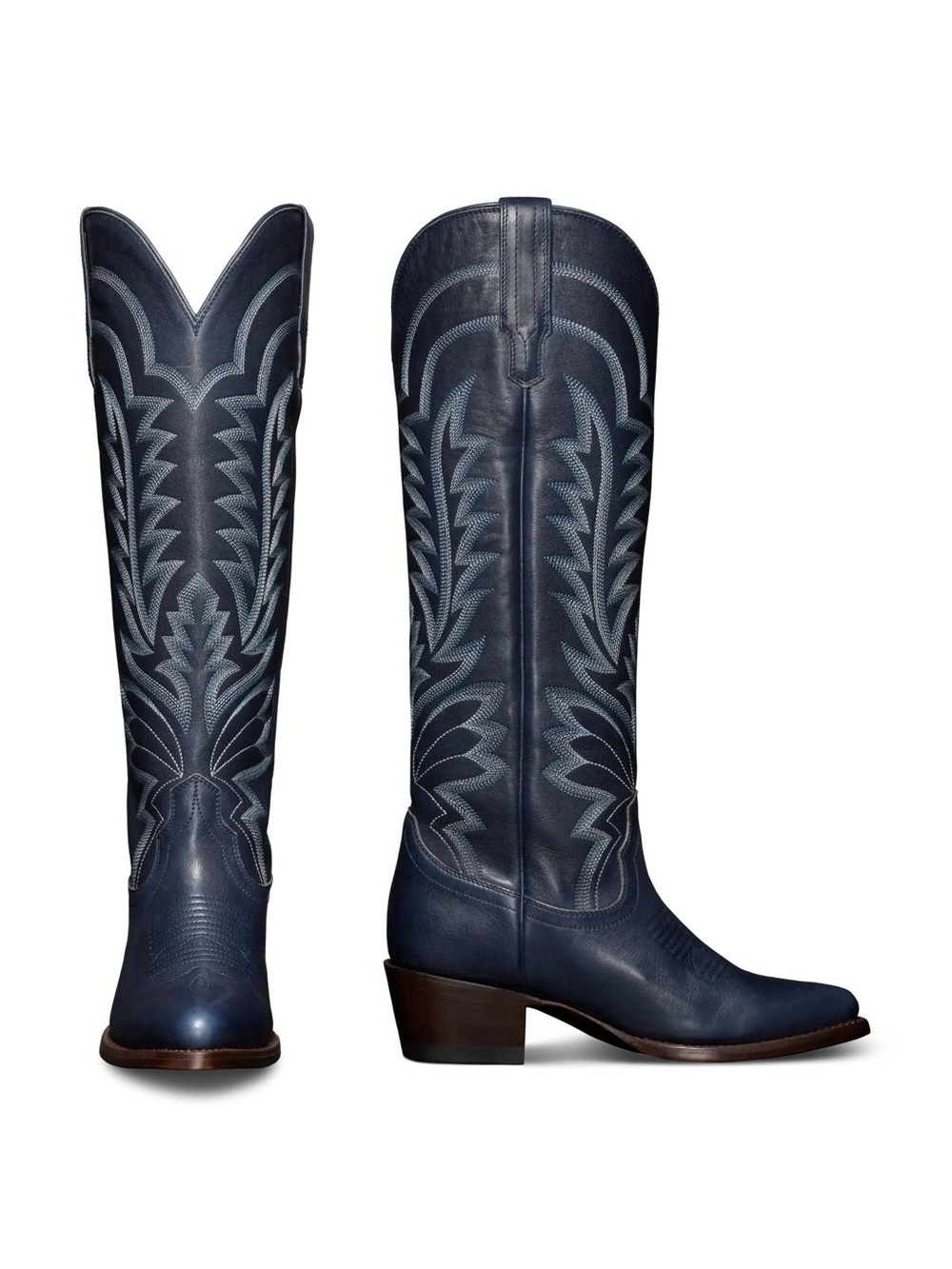 NIB Tecovas The Abby Navy Leather Western Cowboy Boots Women’s 11B
